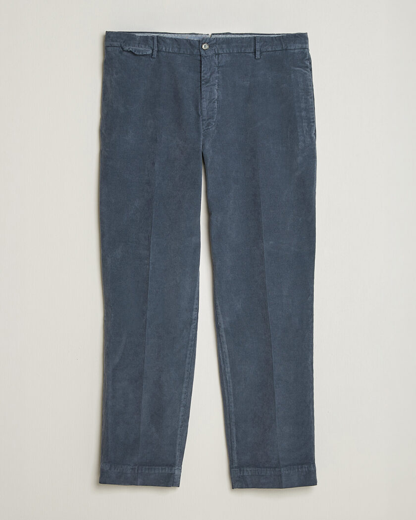 Santaniello Corduroy Trousers Iron Blue – Bleu