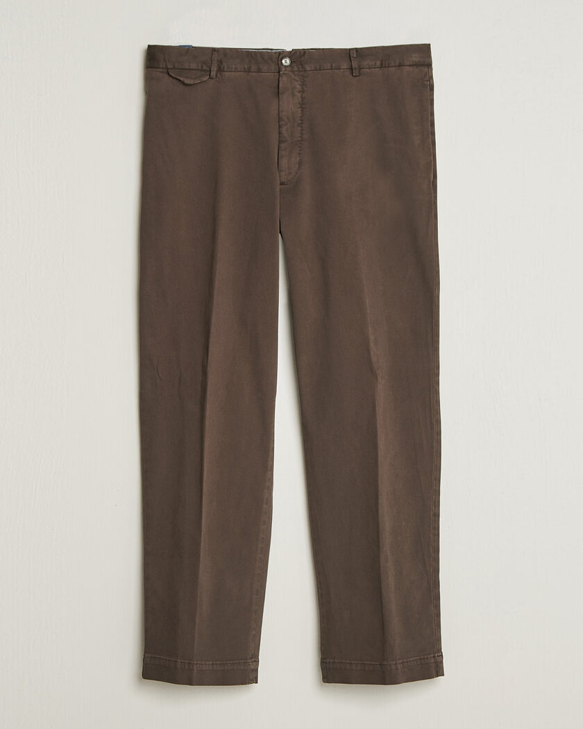 Santaniello Washed Cotton Trousers Brown – Marron
