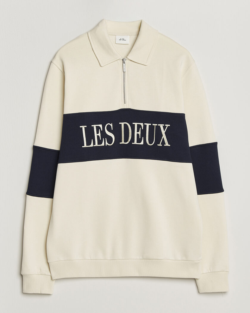 LES DEUX Zipper Rugby Sweatshirt Ivory – Blanc