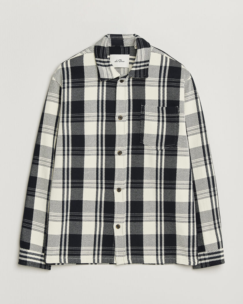 LES DEUX Structured Check Overshirt Dark Navy – Blanc