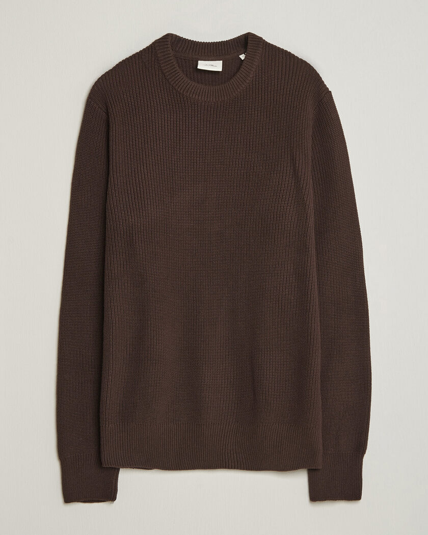 LES DEUX Rib Crewneck Knit Molé Brown – Marron