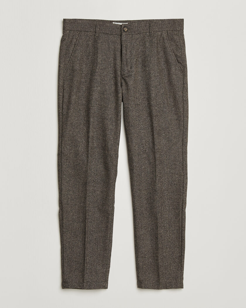 LES DEUX Wool Melange Reg Suit Pants Caribou – Marron