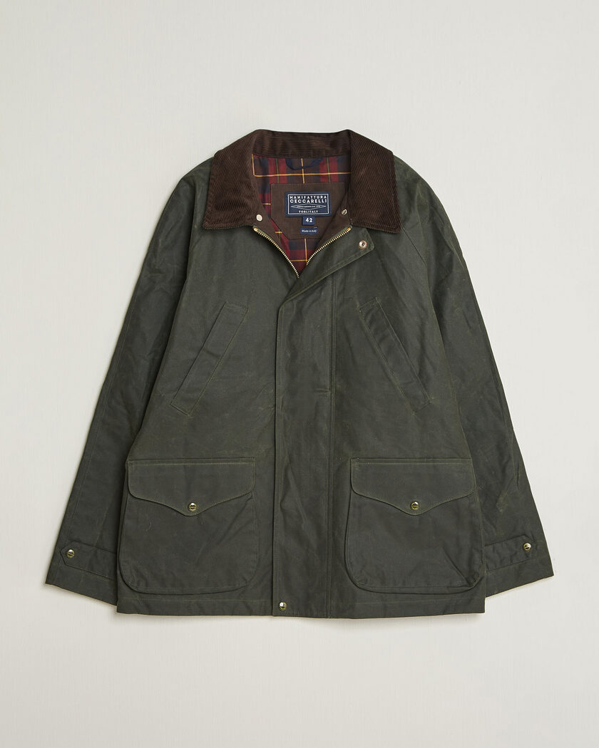 Manifattura Ceccarelli Rain Caban Wax Cloth Dark Green – Vert