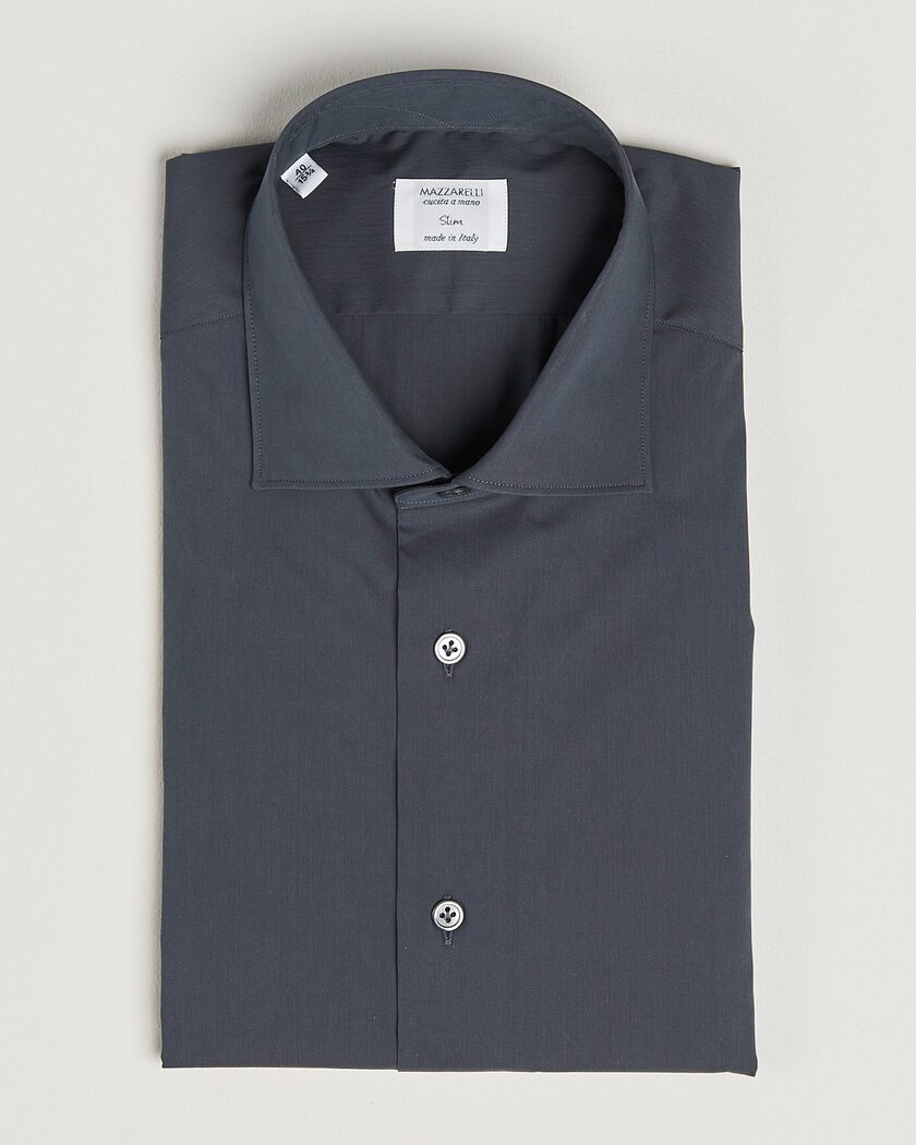 Mazzarelli Soft Cotton Popeline Shirt Grey – Gris