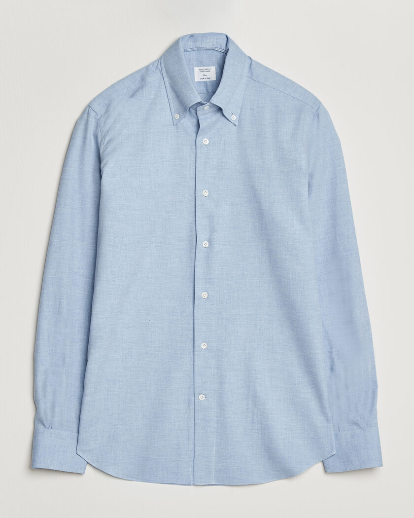 Mazzarelli Soft Flannel Button Down Shirt Light Blue – Bleu