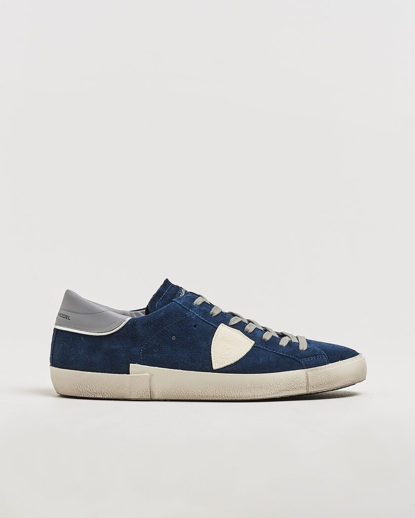 Philippe Model PRSX Low Top Suede Sneaker Blue/Grey – Bleu