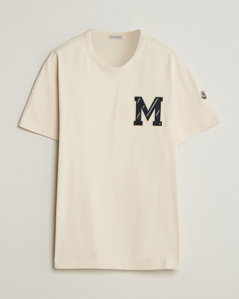 Moncler Varsity Logo T-Shirt Off White – Blanc