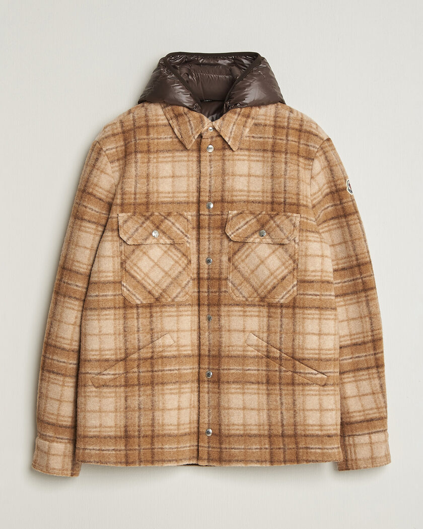 Moncler Nyvalin Shirt Jacket Brown Check – Marron