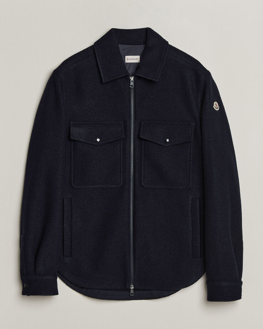 Moncler Zip Overshirt Navy – Bleu