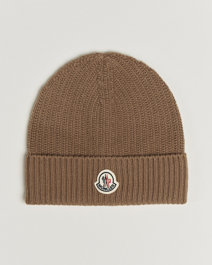 Moncler Rib Wool Beanie Brown – Marron