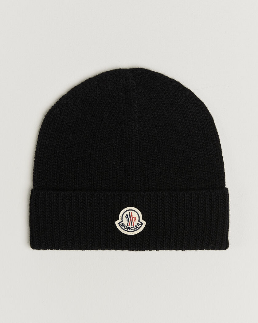 Moncler Rib Wool Beanie Black – Noir
