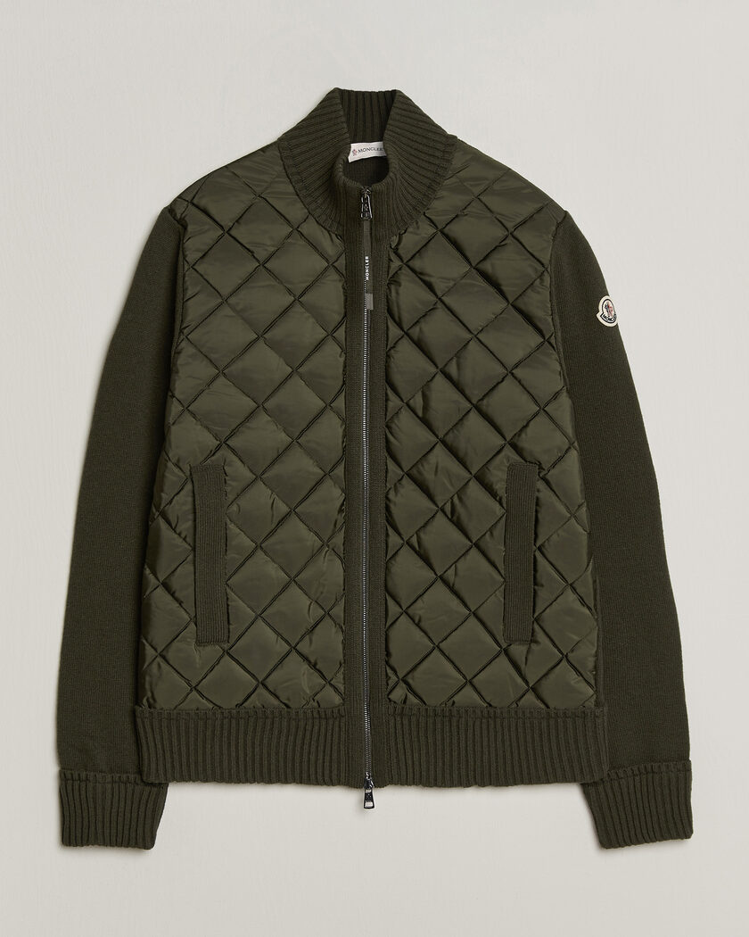 Moncler Quilted Hybrid Jacket Dark Green – Vert