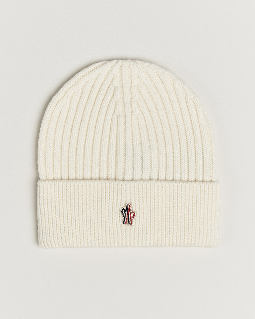Moncler Grenoble Rib Wool Beanie Off White – Blanc
