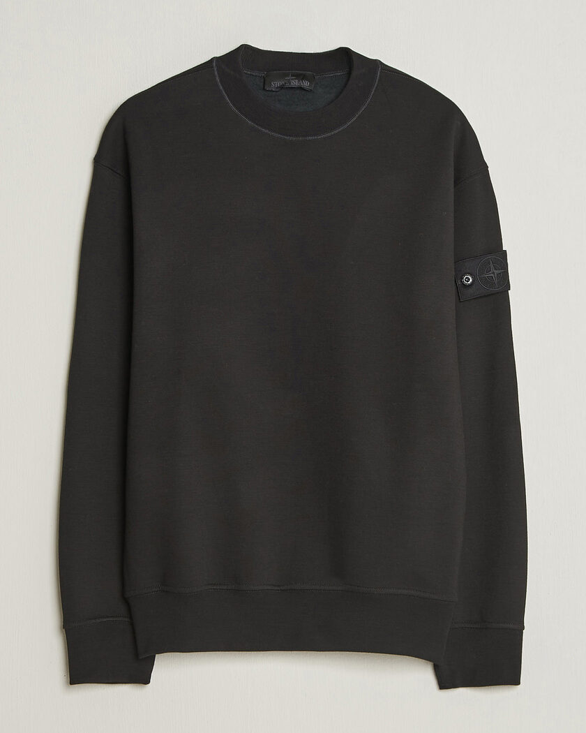 Stone Island Ghost Cotton/Wool Fleece Sweatshirt Black – Noir