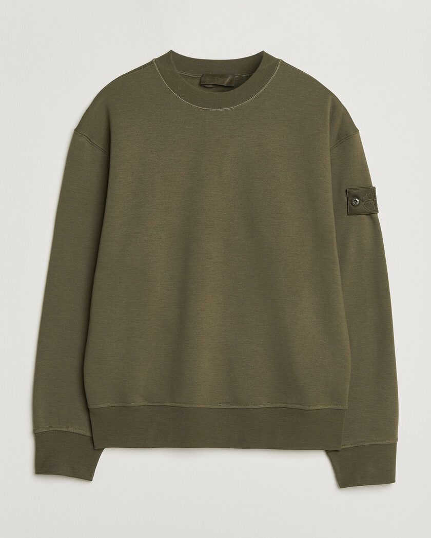 Stone Island Ghost Cotton/Wool Fleece Sweatshirt Miltary Green – Vert