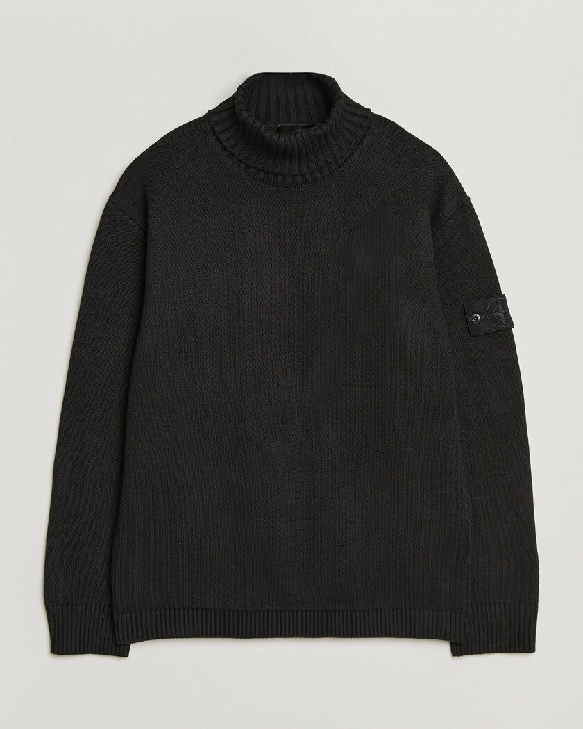 Stone Island Ghost Plush Stitch Winter Cotton Rollneck Black – Noir