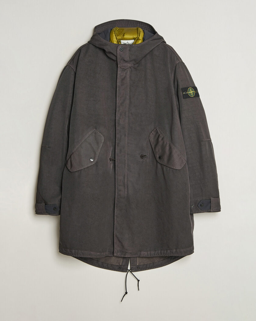 Stone Island Dense Oxford Nylon TC Fishtail Parka Lead Grey – Gris
