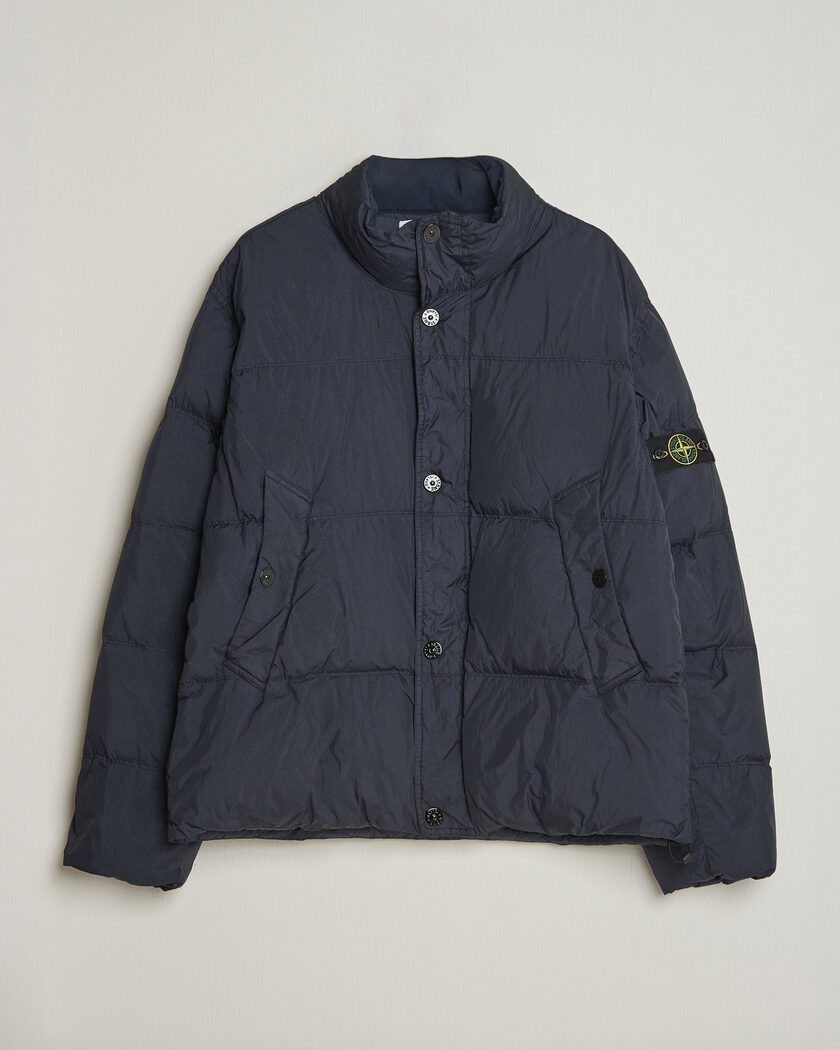 Stone Island Crinkle Reps Padded Down Jacket Navy Blue – Bleu