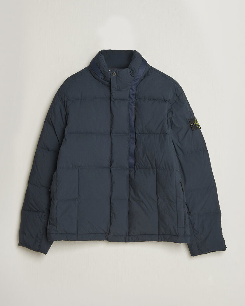 Stone Island Cotton/Nylon Padded Down Jacket Navy Blue – Bleu