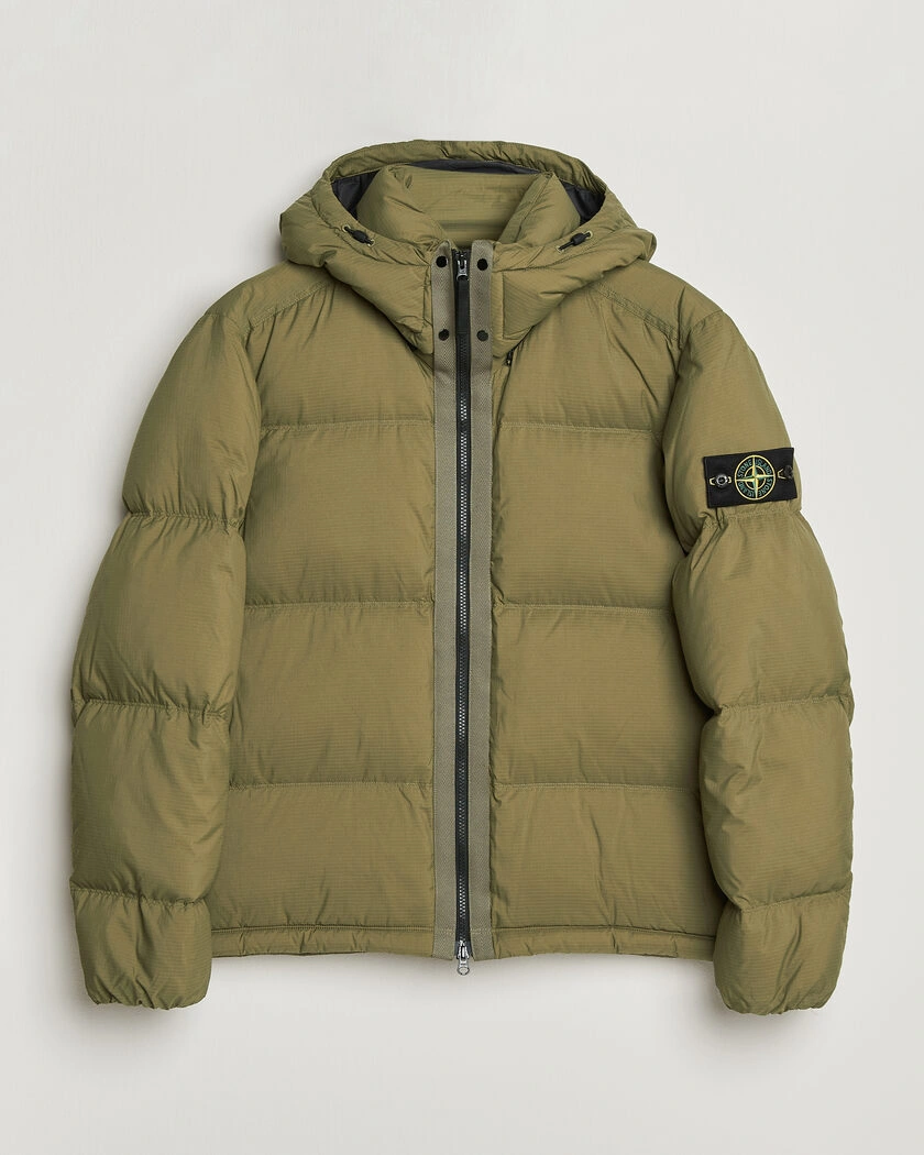 Stone Island Matt Ripstop Cordura Down Jacket Green – Vert