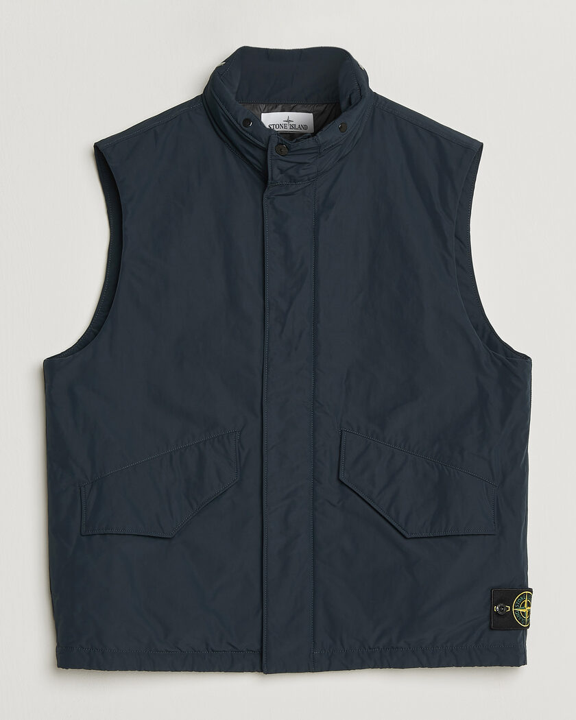 Stone Island Micro Twill Padded Vest Navy Blue – Bleu