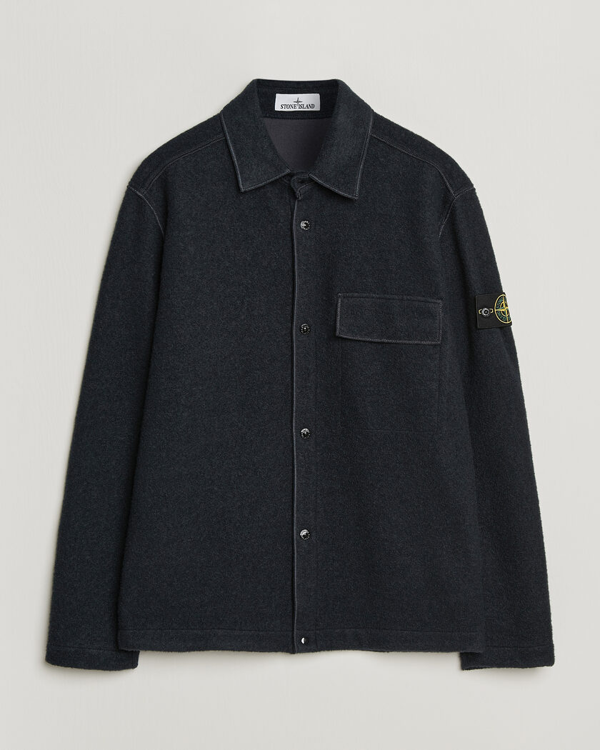 Stone Island Micro Bouclé Overshirt Navy Blue – Bleu
