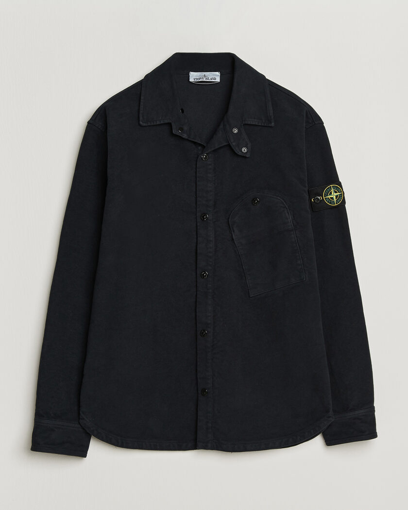 Stone Island Cotton Moleskin Overshirt Navy Blue – Bleu
