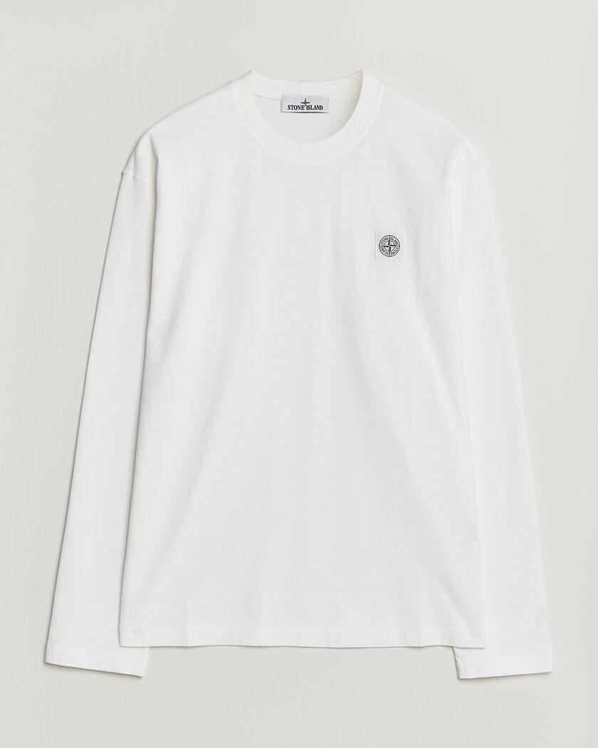 Stone Island Organic Cotton Jersey Long Sleeve T-Shirt White – Blanc