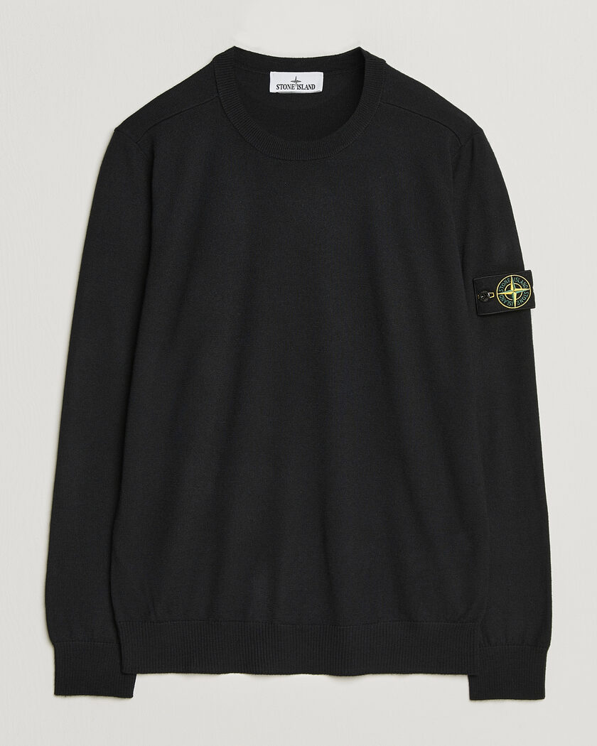 Stone Island Light Pure Wool Crew Neck Black – Noir