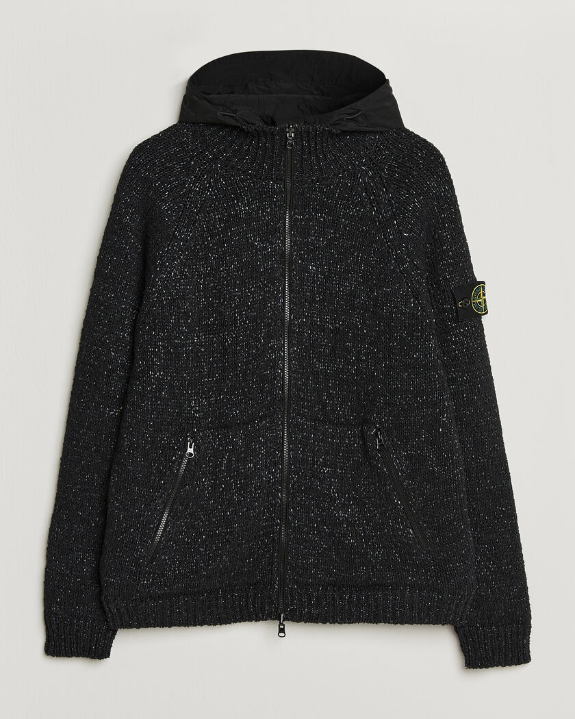 Stone Island Brushed Cotton/Nylon Reversible Zip Hood Black – Noir