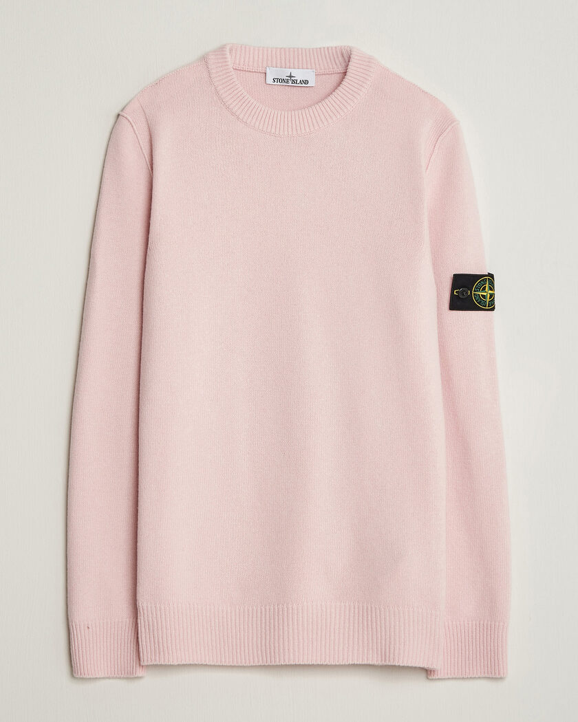 Stone Island Knitted Lambswool Crew Neck Antique Rose – Rose