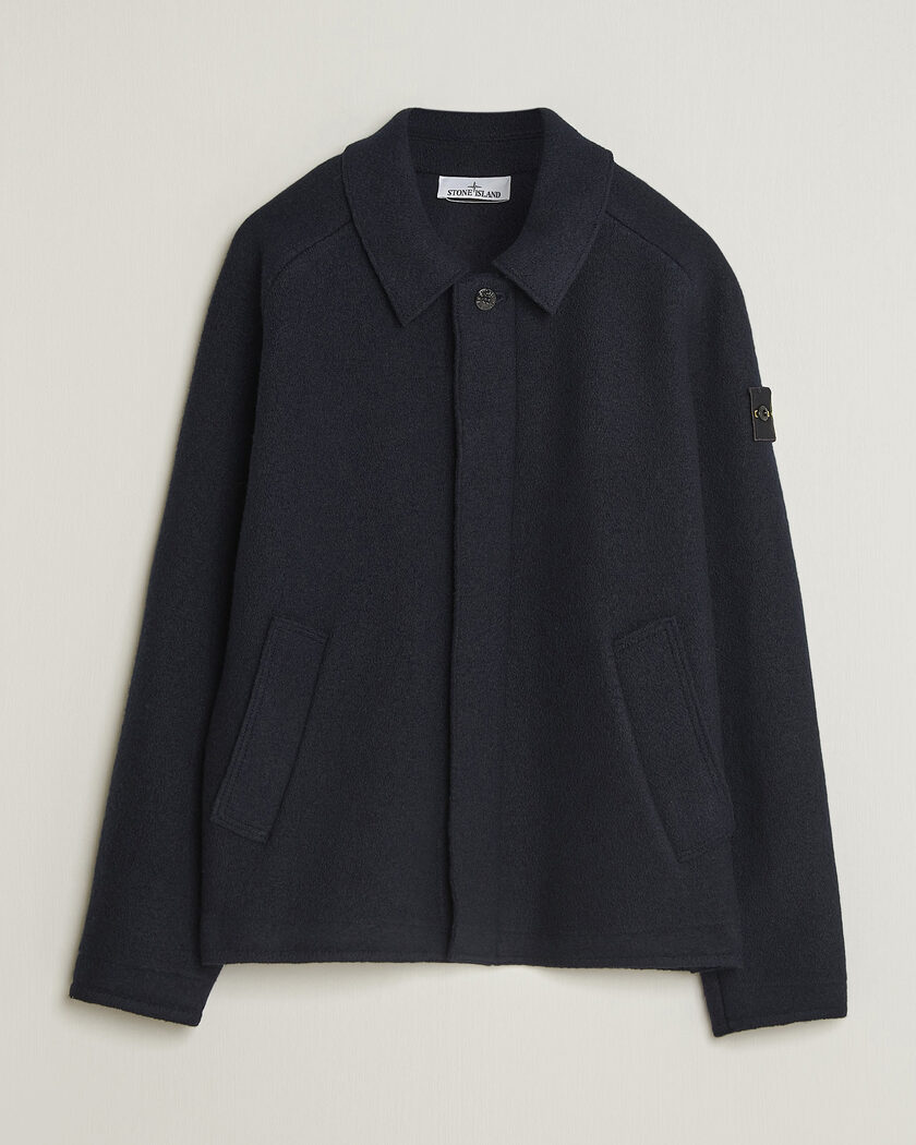Stone Island Felted Wool Cardigan Navy Blue – Bleu