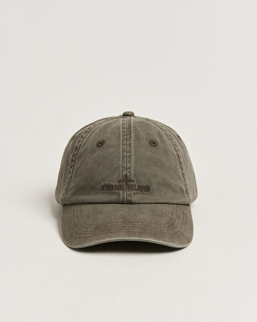 Stone Island Brushed Cotton Gabardine Cap Military Green – Vert