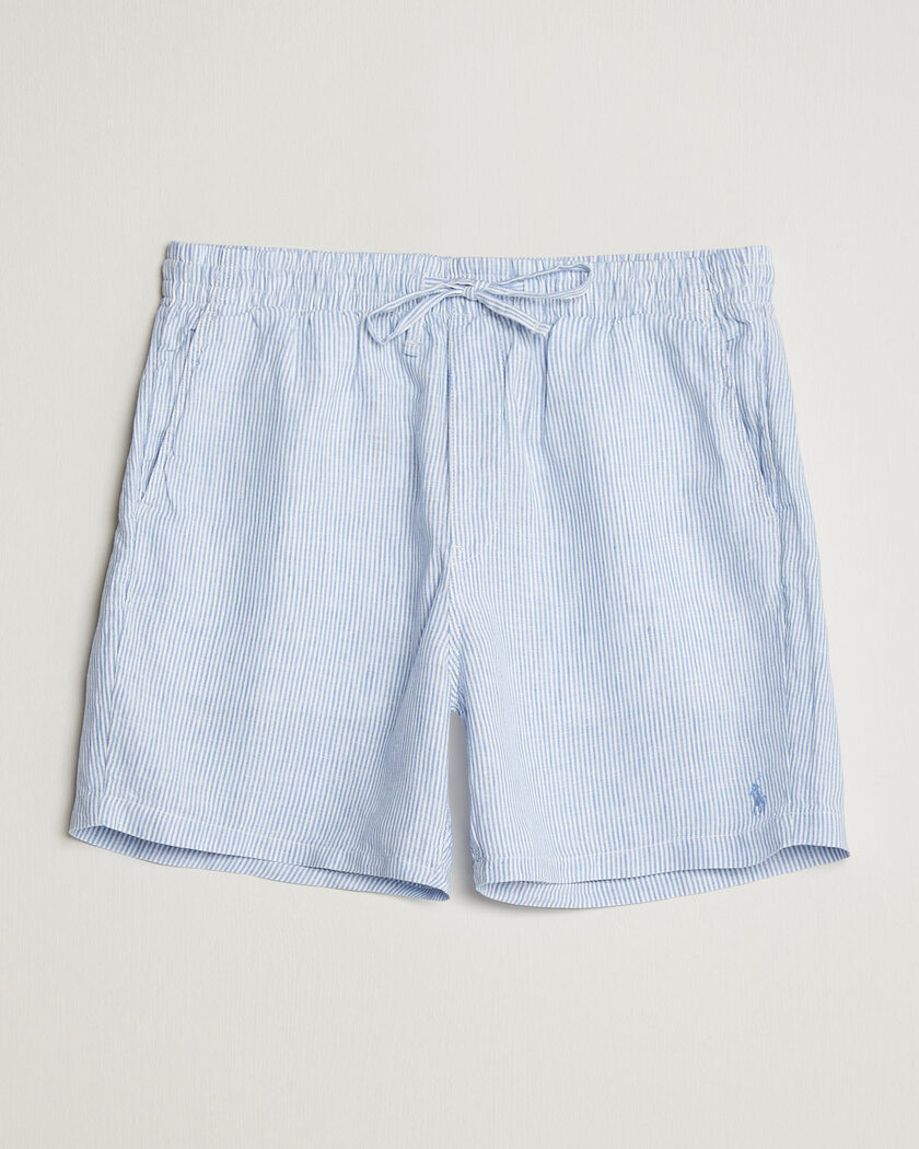 Polo Ralph Lauren Woven Linen Shorts Blue/White – Blanc