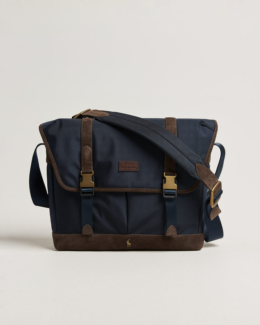 Polo Ralph Lauren Messenger Duffle Bag Newport Navy/Brown – Bleu