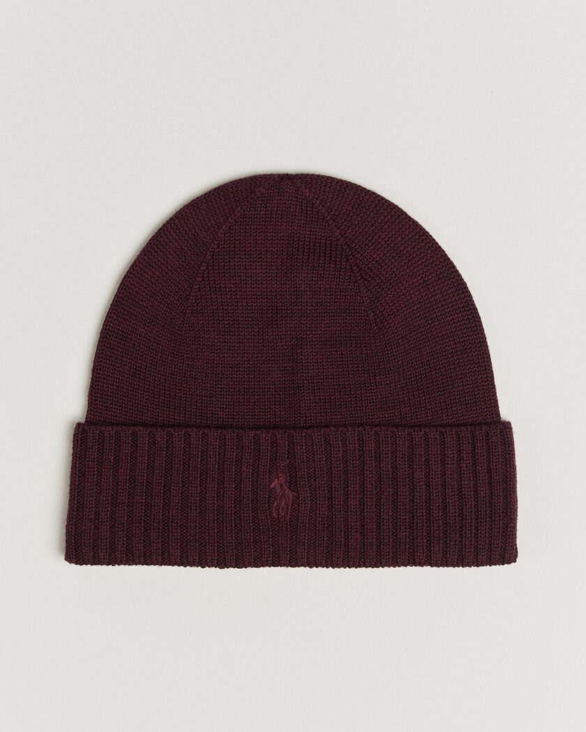 Polo Ralph Lauren Merino Beanie Merlot Wine Heather – Rouge