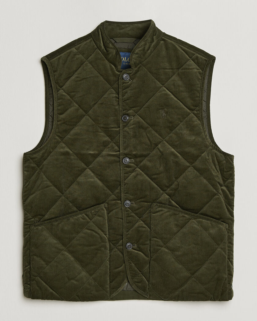 Polo Ralph Lauren Quilted Corduroy Vest Company Olive – Vert