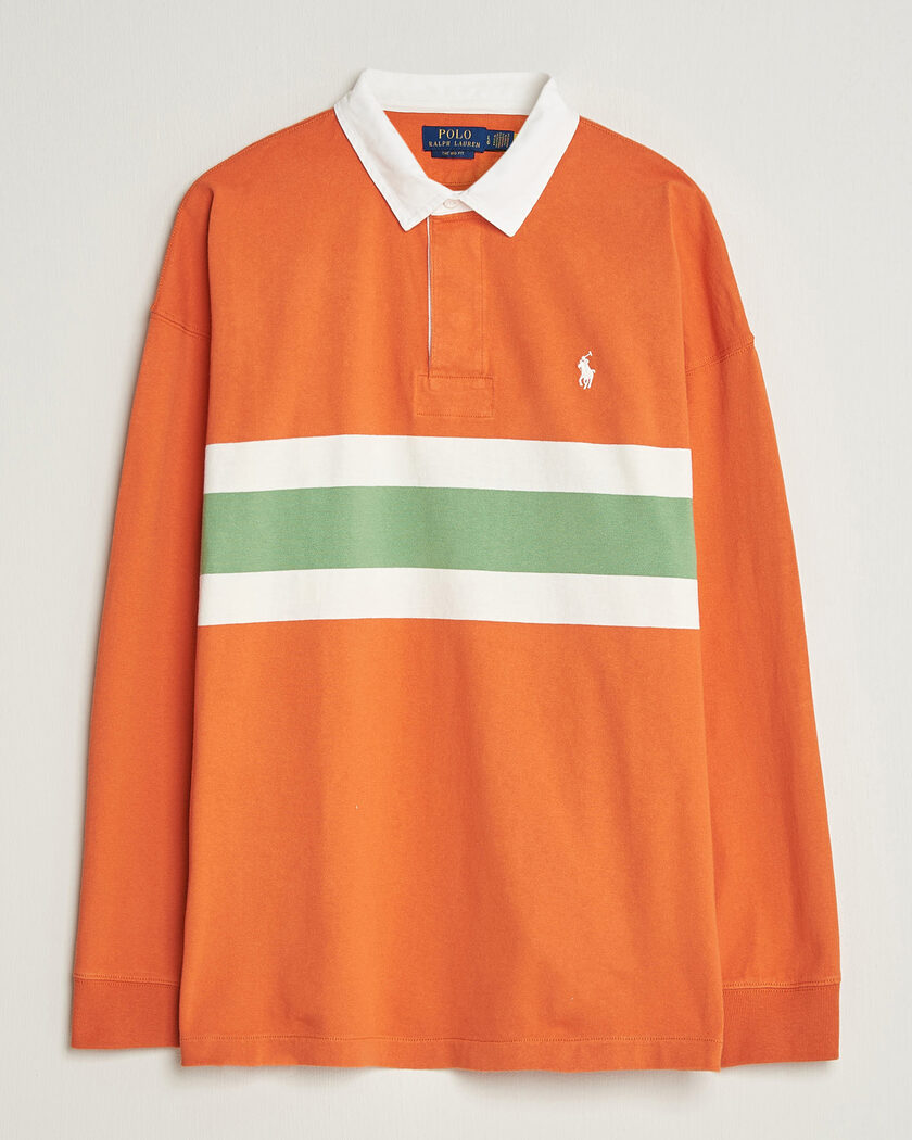 Polo Ralph Lauren Knitted Jersey Rugby Shirt Solar Sky Multi – Orange