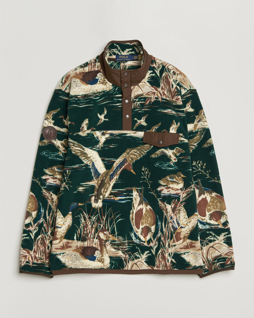 Polo Ralph Lauren Printed Vintage Fleece Pullover Duck Pond Scenic – Multicolore
