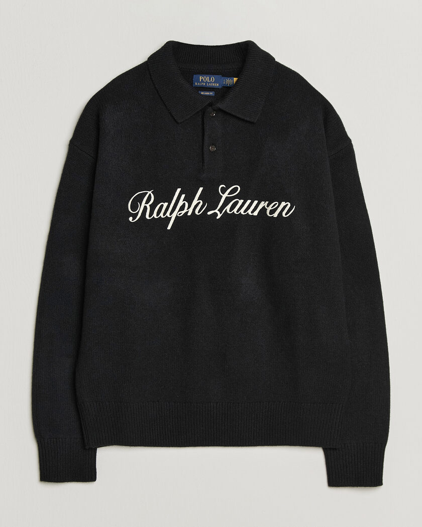 Polo Ralph Lauren Wool/Alpaca Rugby Sweater Polo Black – Noir