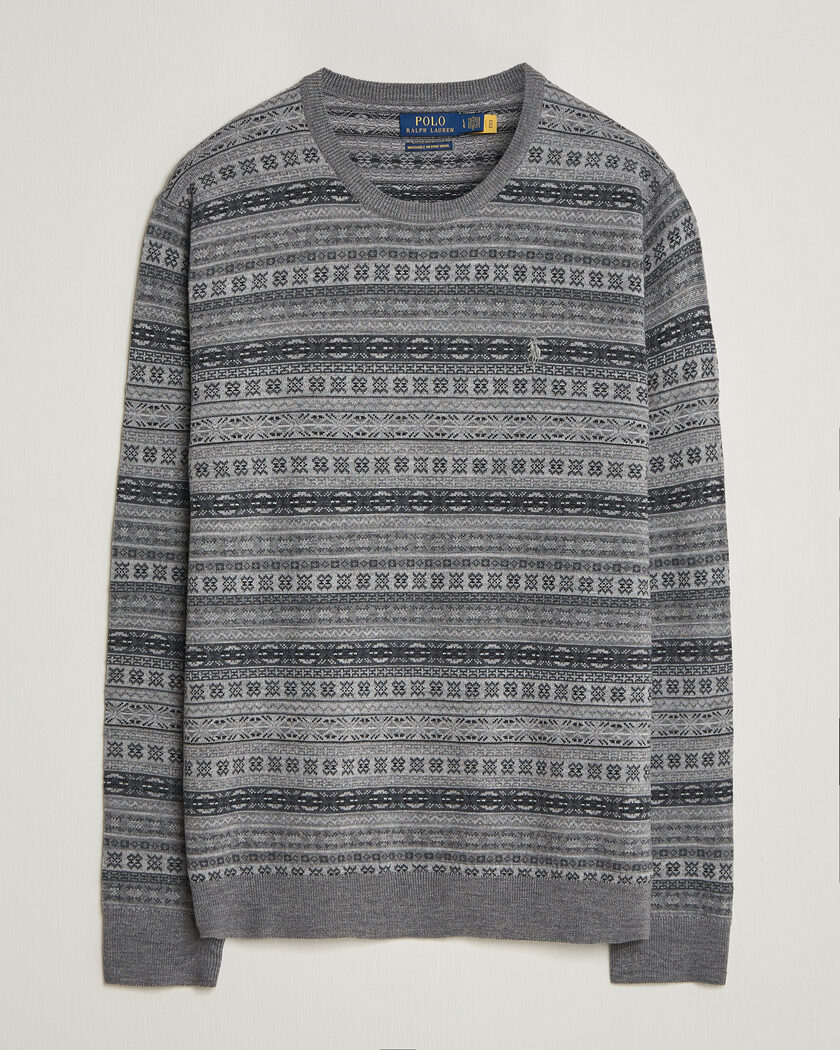  Polo Ralph Lauren Fair Isle Merino Sweater Grey Combo – Gris