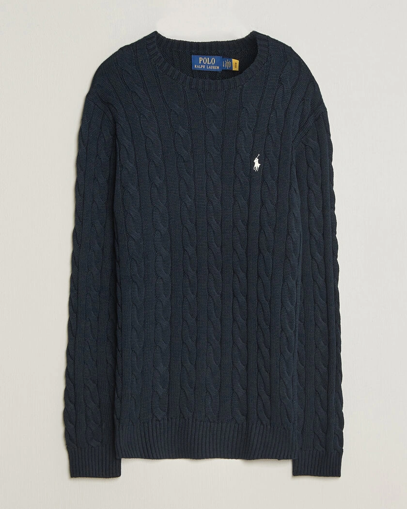 Polo Ralph Lauren Cotton Cable Pullover  Hunter Navy – Bleu