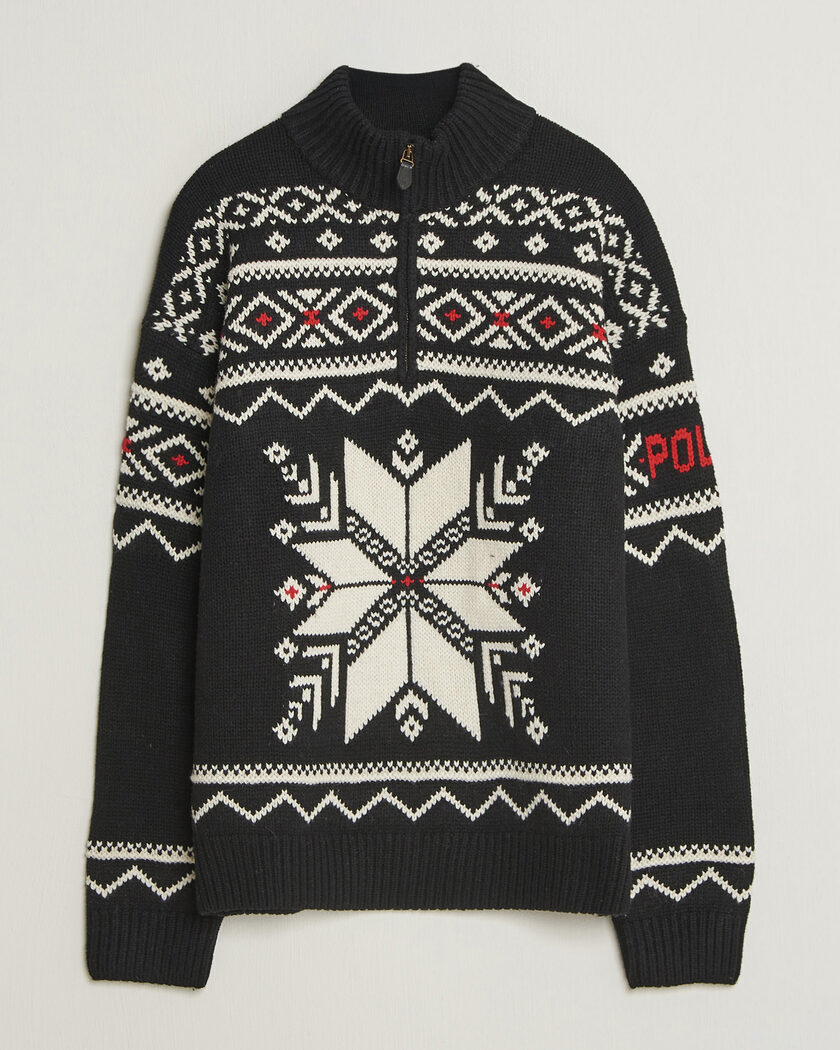 Polo Ralph Lauren Wool Cotton Blend Sweater Black Combo – Noir