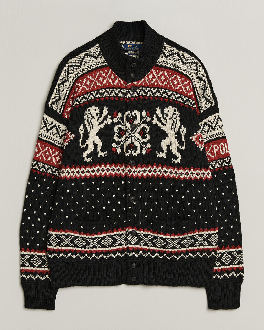 Polo Ralph Lauren Cotton/Cashmere Cardigan Black Combo – Noir