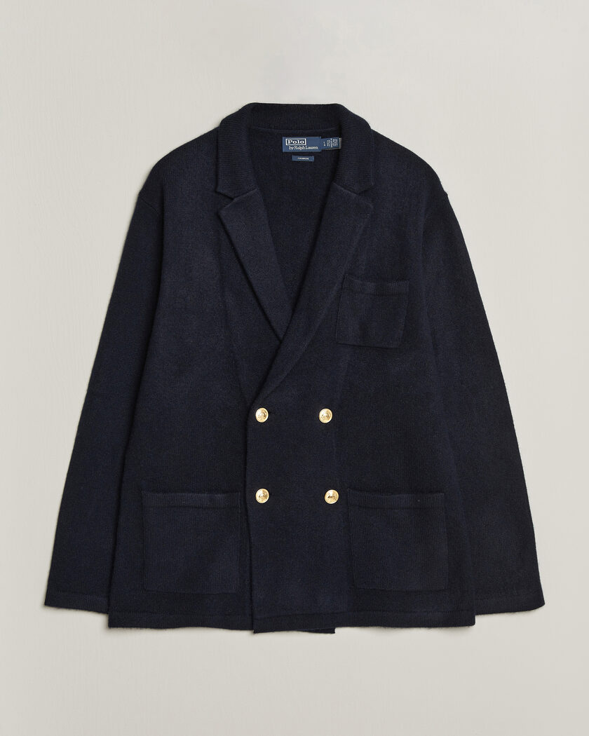 Polo Ralph Lauren Double Breasted Cashmere Cardigan Aviator Navy – Bleu