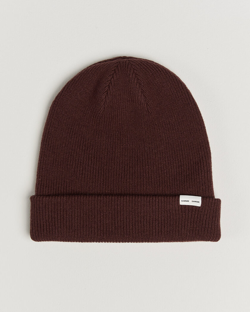 Samsøe Samsøe The Wool Beanie Bitter Chocolate – Rouge