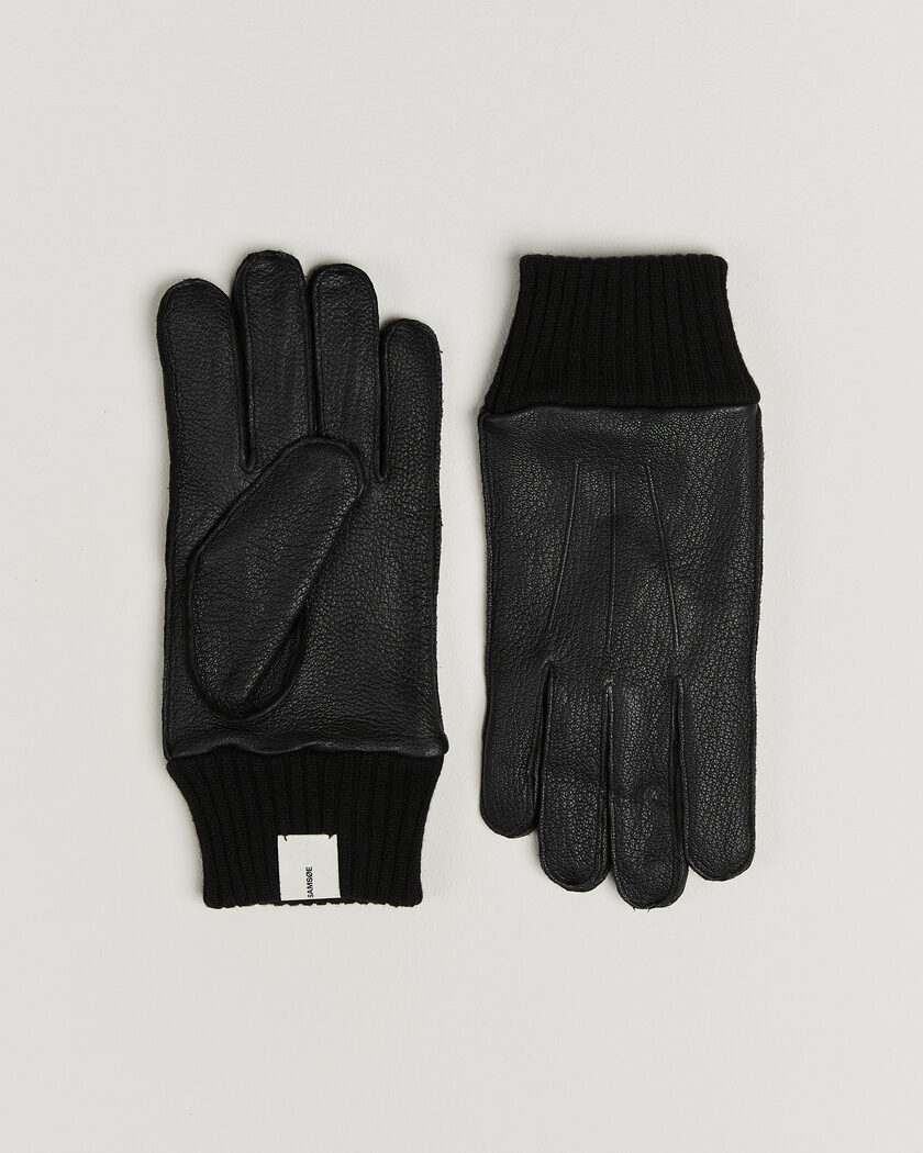 Samsøe Samsøe Floki Leather Gloves Black – Marron