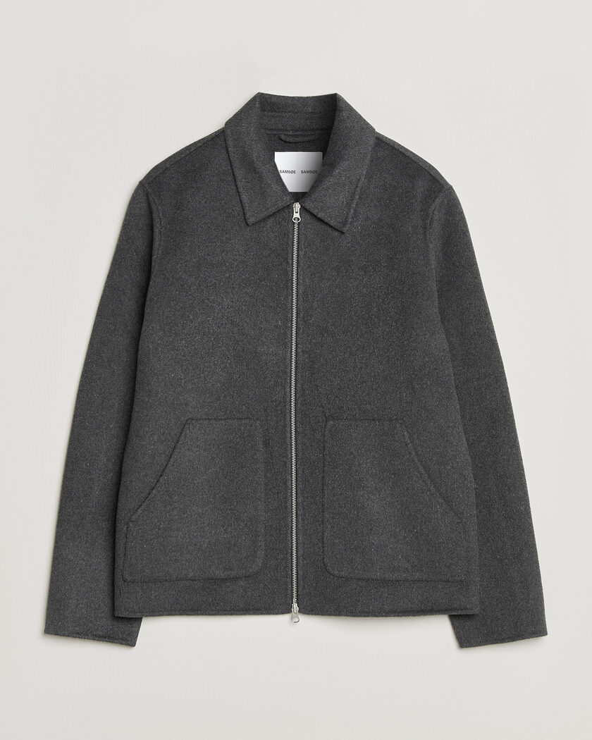 Samsøe Samsøe Paulo Wool Shirt Jacket Dark Grey Melange – Gris