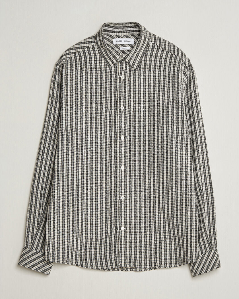 Samsøe Samsøe Ryan Brushed Cotton Checked Shirt Brown – Marron
