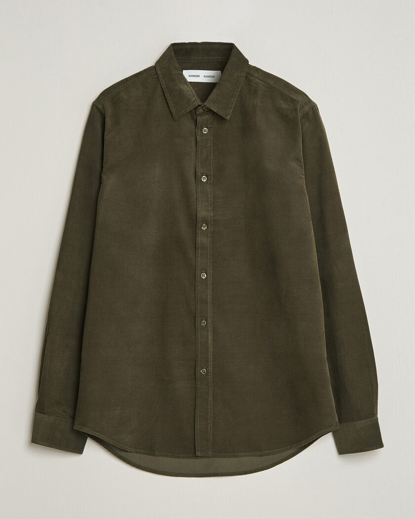 Samsøe Samsøe Liam Baby Cord Shirt Forest Night – Vert